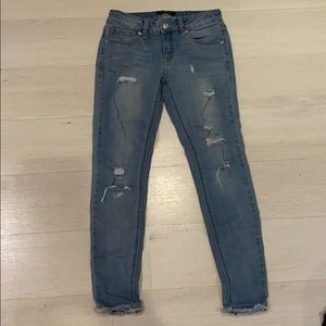 Just USA light blue washed skinny ripped jeans